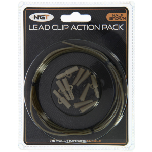 NGT Lead Clip Action Pack - Half Brown