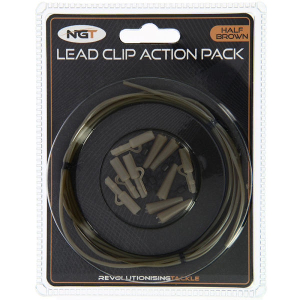 NGT Lead Clip Action Pack - Half Brown