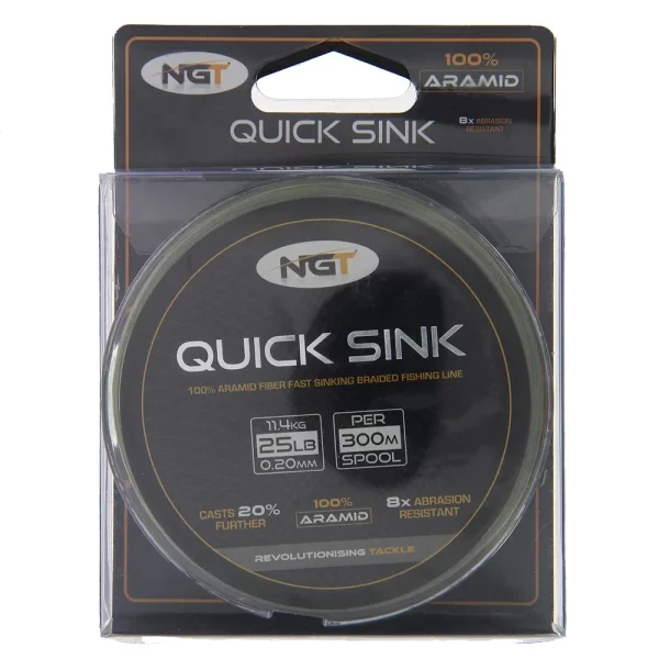 NGT Struna za Spod Moss Green Quick Sink Braid - 25lb (300m) - Image 3