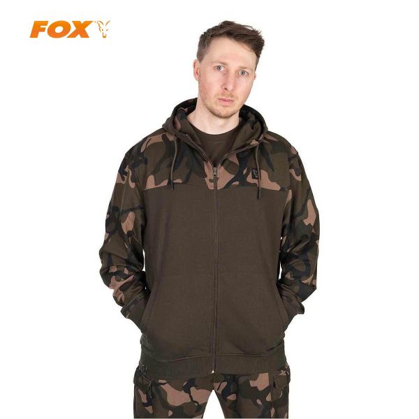 Fox Duks LW Khaki / Camo Split Zip Hoody