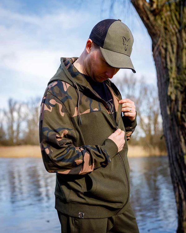 Fox Duks LW Khaki / Camo Split Zip Hoody - Image 5