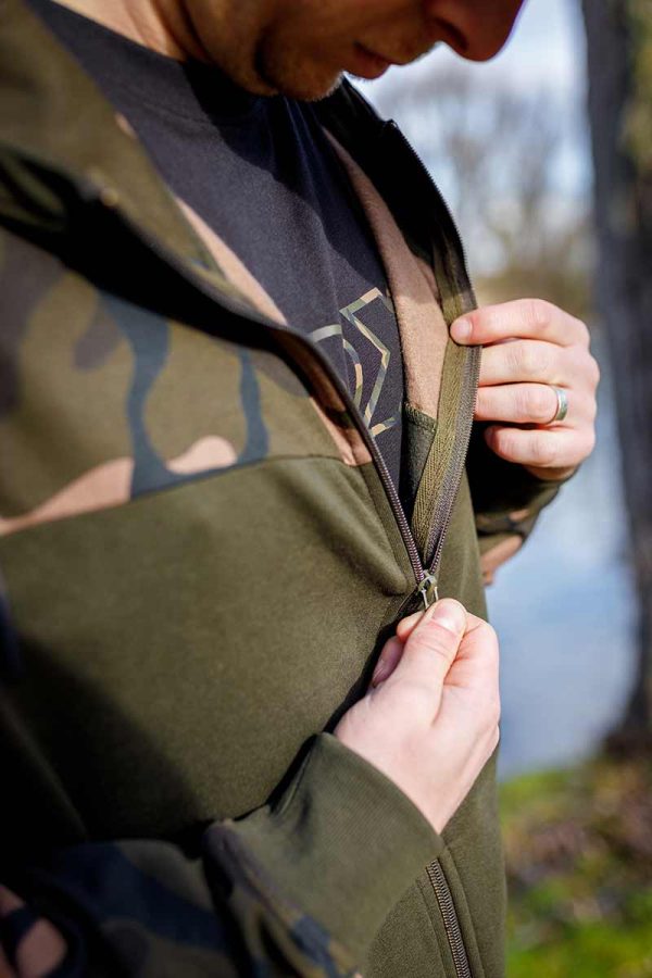 Fox Duks LW Khaki / Camo Split Zip Hoody - Image 6