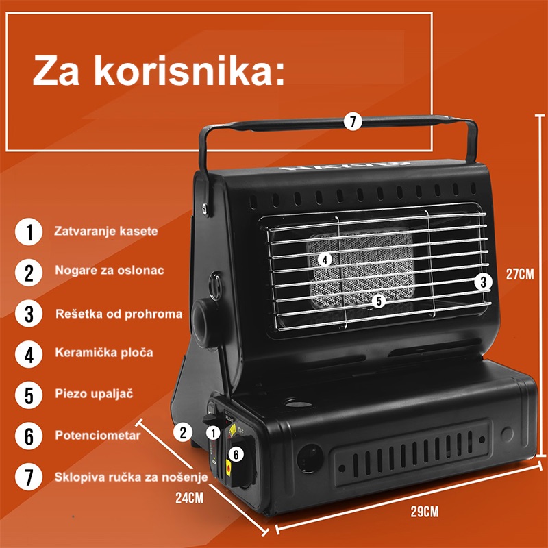 Plinska grejalica/Rešo 1300w - Slika 3