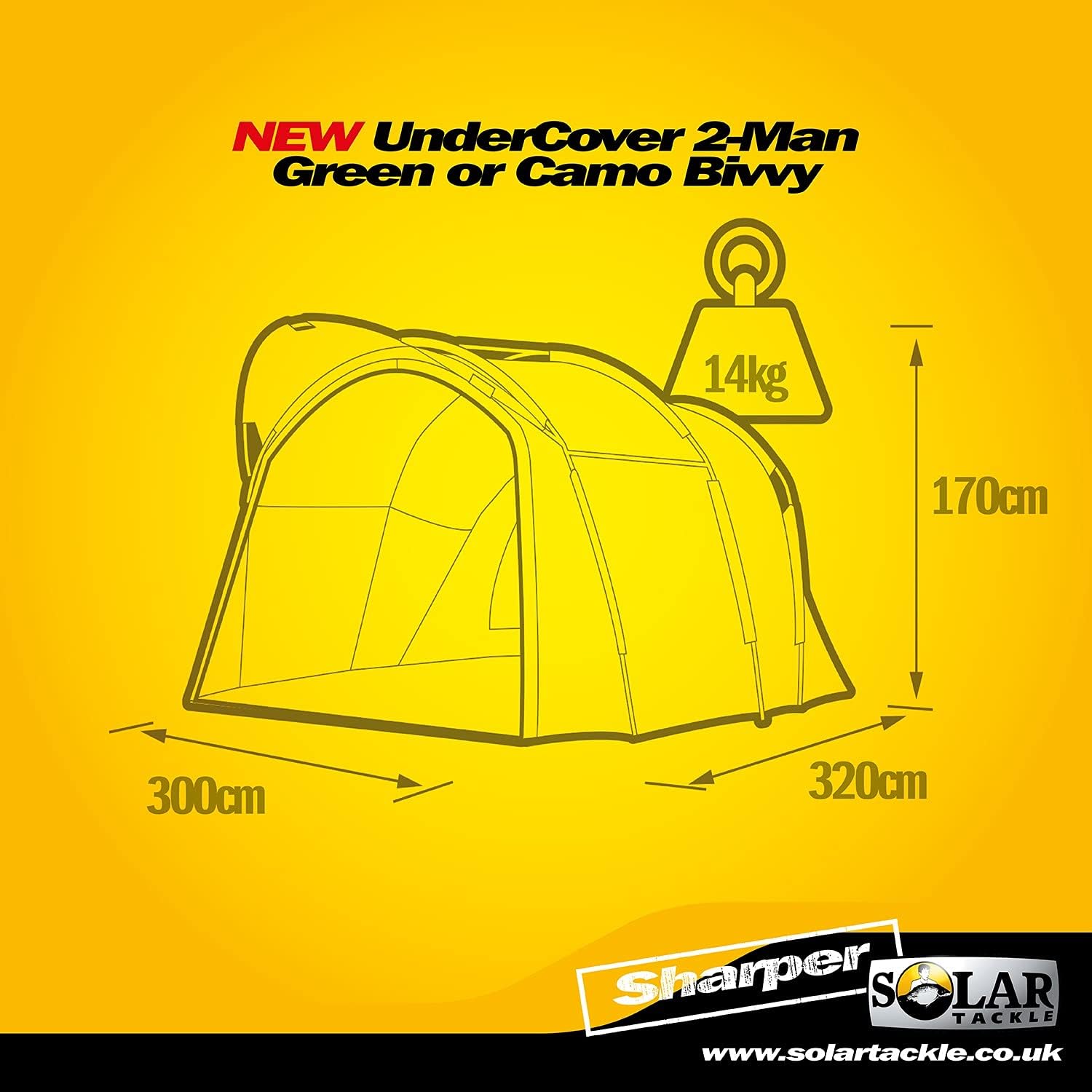 Solar Šator Undercover Green 2 Man Bivvy Outer - Slika 8